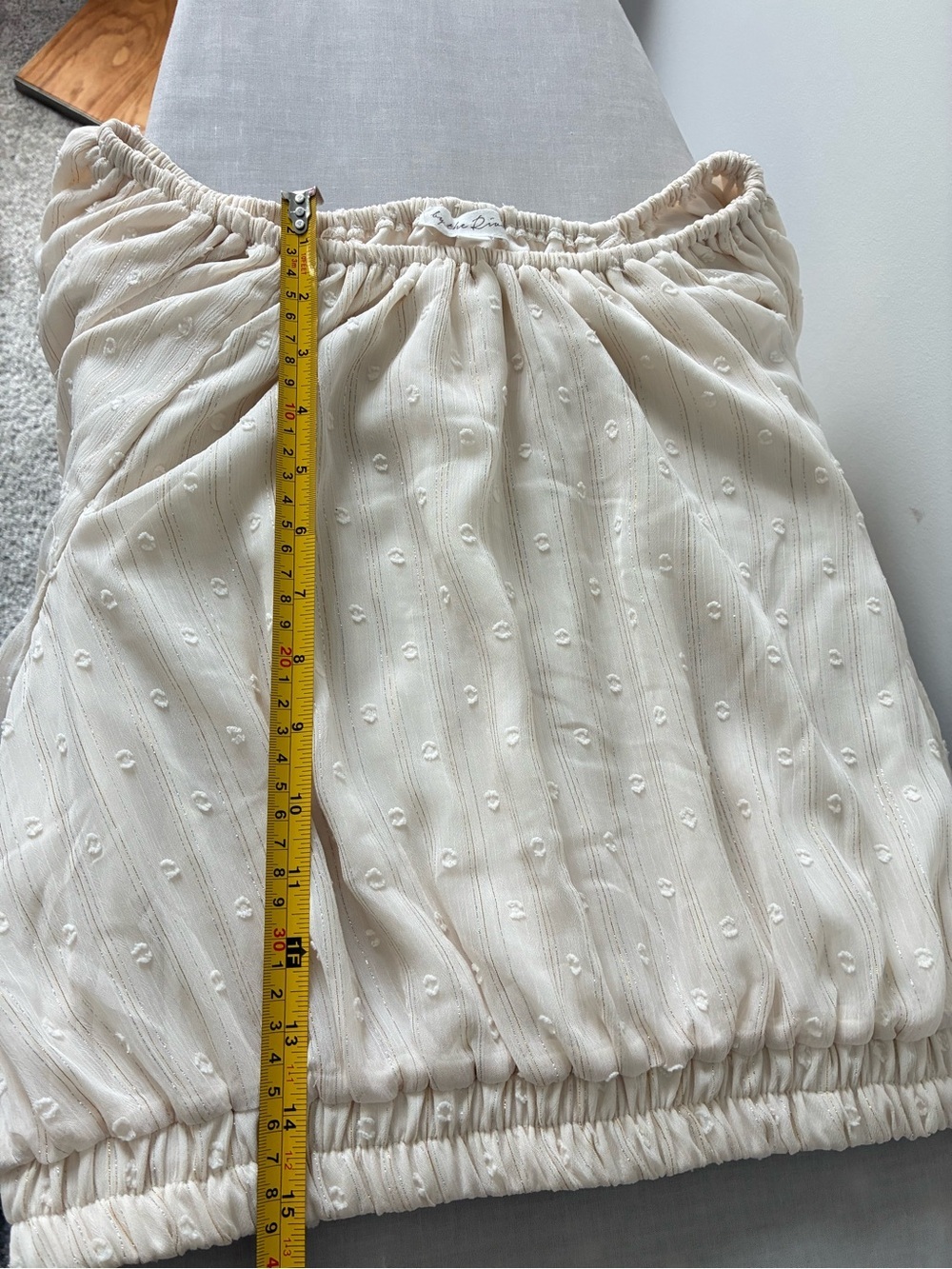 By The River Women's Ivory Swiss Dot Puff Sleeve Blouse - Picture 11 of 11